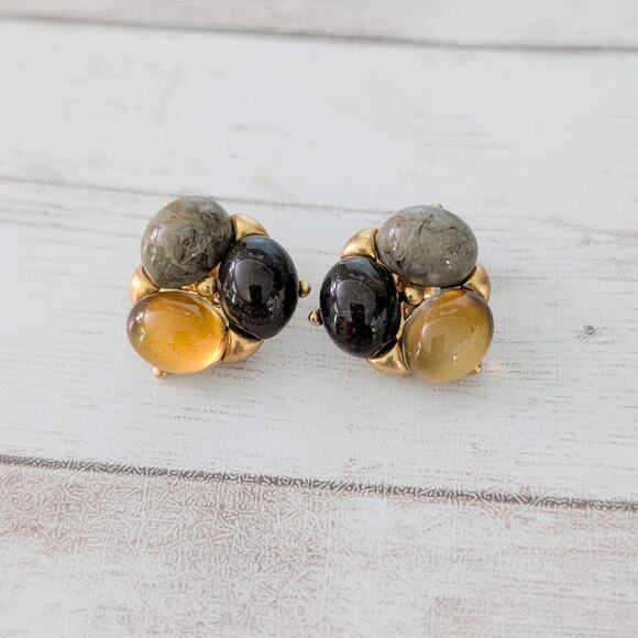 Vintage Clip On Earrings Stylish Trio Elegant Statement Classy - Picture 3 of 6